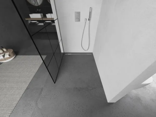 MEXEN/S - Kioto Sprchová zástena WALK-IN 120 x 200, čierny vzor 8 mm, nikel kefovaná 800-120-101-97-77