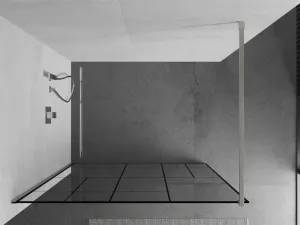 MEXEN/S - Kioto Sprchová zástena WALK-IN 80 x 200, čierny vzor 8 mm, nikel kefovaná 800-080-101-97-78