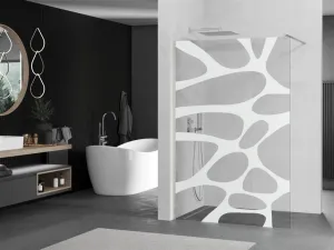 MEXEN/S - Kioto Sprchová zástena Walk-in 100 x 200, biely vzor 8 mm, nikel kartáčovaná 800-100-101-97-97