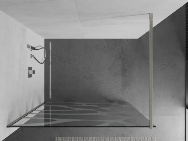 MEXEN/S - Kioto Sprchová zástena Walk-in 70 x 200, biely vzor 8 mm, nikel kartáčovaná 800-070-101-97-97
