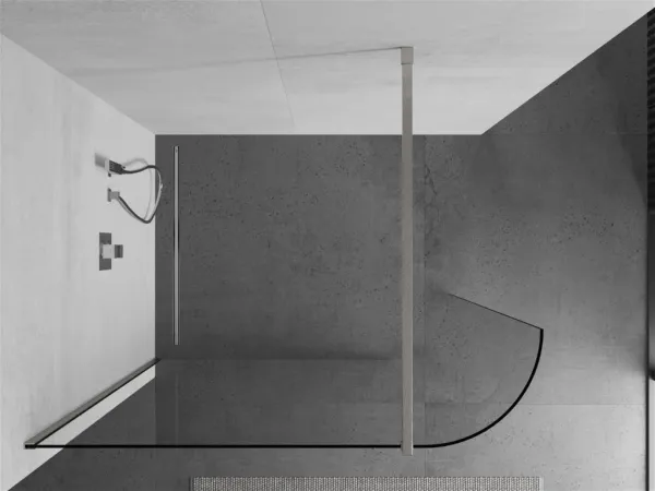 MEXEN/S - Kioto Sprchová zástena WALK-IN 100 x 200, transparent 8 mm, nikel kartáčovaný 800-100-101-97-06