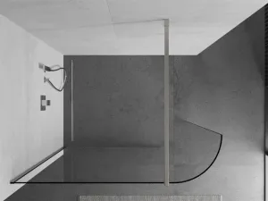 MEXEN/S - Kioto Sprchová zástena WALK-IN 100 x 200, transparent 8 mm, nikel kartáčovaný 800-100-101-97-06