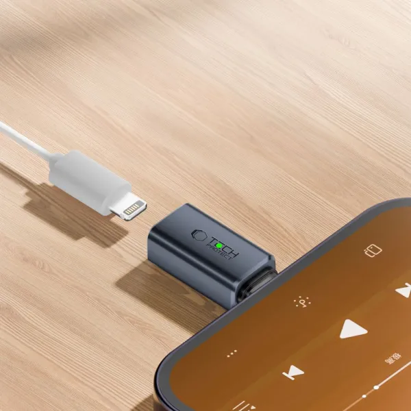 Tech-Protect Ultraboost Audio adaptér USB-C / Lightning, šedý