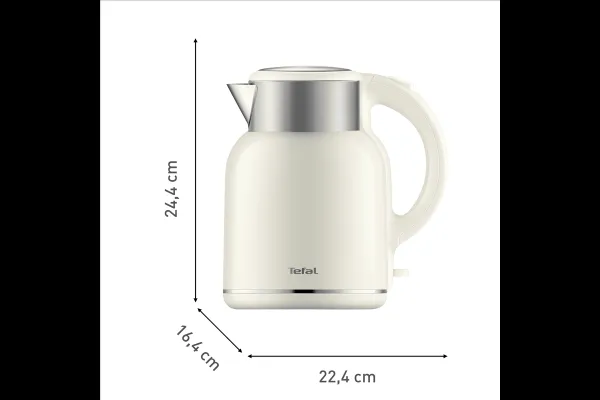 Rýchlovarná kanvica Tefal Thermo Protect XL KO190AE0 Nerezová/Biela