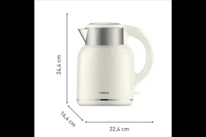Rýchlovarná kanvica Tefal Thermo Protect XL KO190AE0 Nerezová/Biela
