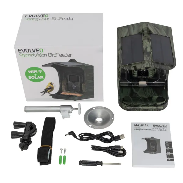 EVOLVEO StrongVision BirdFeeder - Inteligentné kŕmidlo pre vtáky s kamerou a solárnym panelom