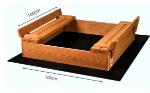 Profitent Uzatvárateľné impregnované pieskovisko s lavičkami 100x100cm + agrotextília+krycia plachta