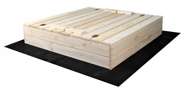 Profitent Uzatvárateľné pieskovisko s lavičkami 100x100cm + agrotextília+krycia plachta