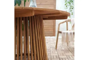 Norddan Dizajnový záhradný stôl Callum 120 cm teak