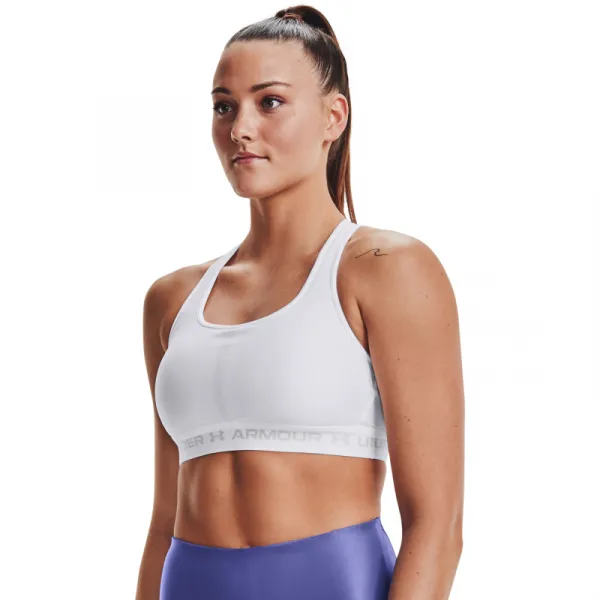 Dámska tréningová športová podprsenka UNDER ARMOUR Crossback Mid Bra-WHT