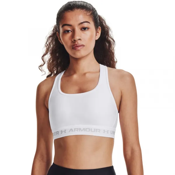Dámska tréningová športová podprsenka UNDER ARMOUR Crossback Mid Bra-WHT