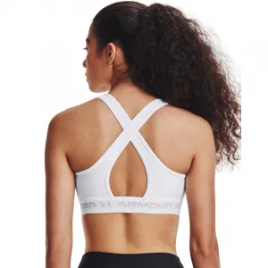 Dámska tréningová športová podprsenka UNDER ARMOUR Crossback Mid Bra-WHT