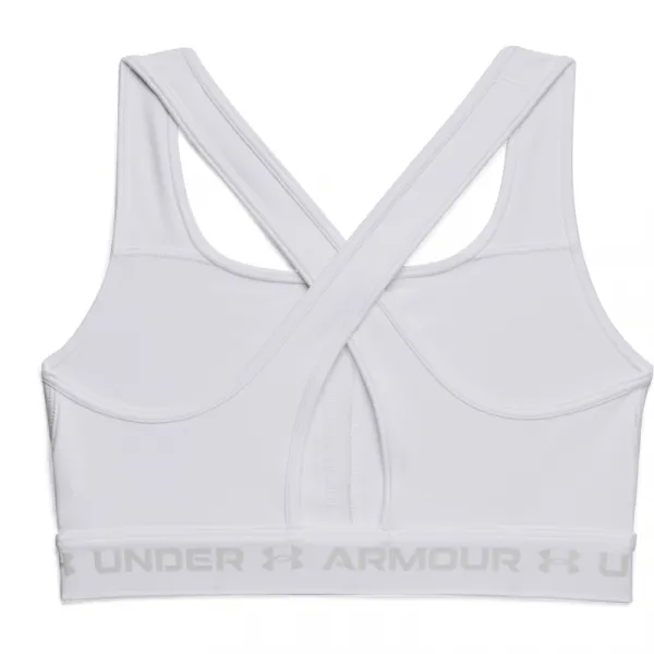 Dámska tréningová športová podprsenka UNDER ARMOUR Crossback Mid Bra-WHT