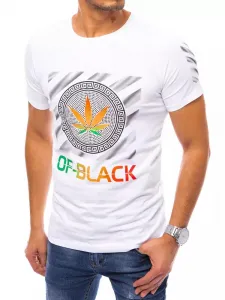 Mužské tričko s trendy potlačou biele