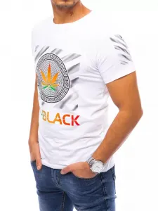 Mužské tričko s trendy potlačou biele