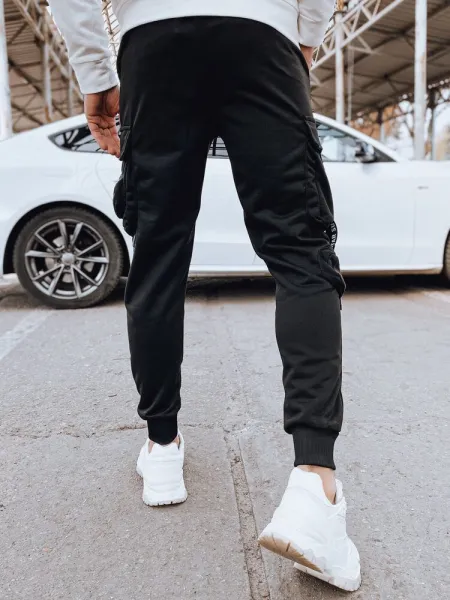 Trendy jogger kapsáčové nohavice pre pánov čierne