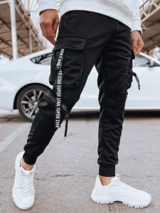 Trendy jogger kapsáčové nohavice pre pánov čierne