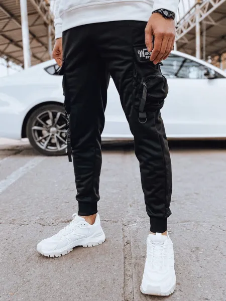 Trendy jogger kapsáčové nohavice pre pánov čierne
