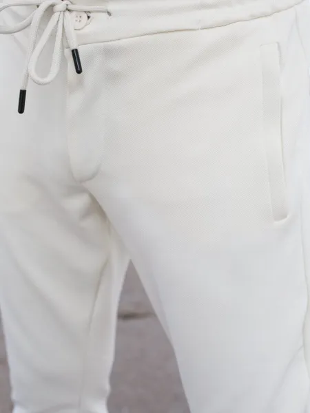 Pánske joggery v elegantnom prevedení ecru