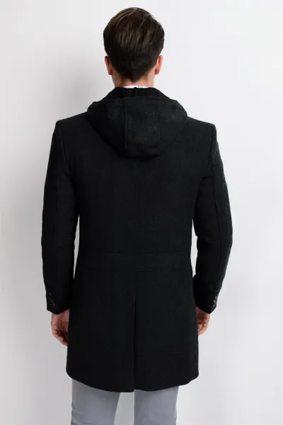 PLT8354 DEWBERRY SLIM-FIT COAT-PATTERNED ANTHRACITE - 1