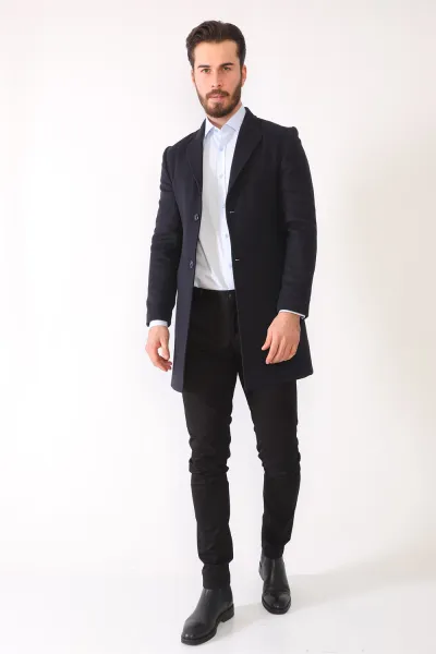 PLT8398 DEWBERRY MEN'S COAT-NAVY BLUE