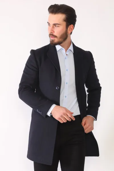 PLT8398 DEWBERRY MEN'S COAT-NAVY BLUE