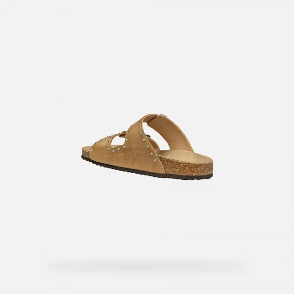 Cream women's slippers Geox Brionia R - Women's