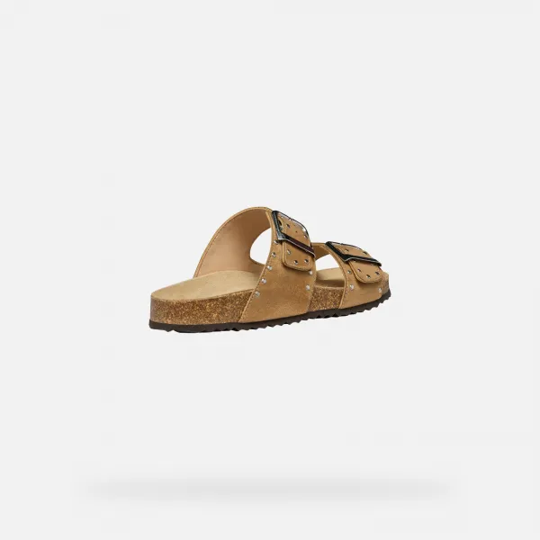 Cream women's slippers Geox Brionia R - Women's