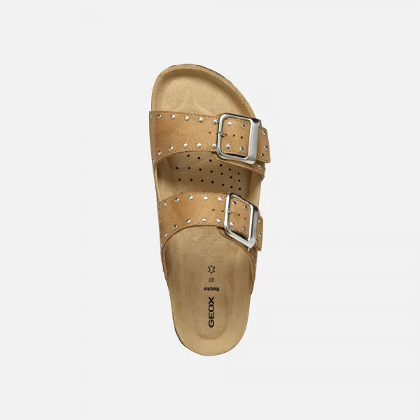 Cream women's slippers Geox Brionia R - Women's