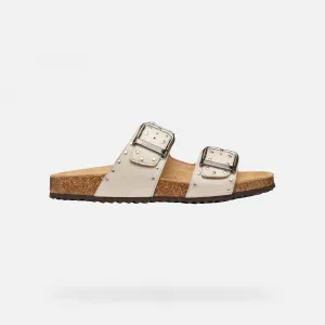 Cream women's slippers Geox Brionia R - Women's