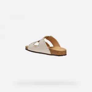 Cream women's slippers Geox Brionia R - Women's