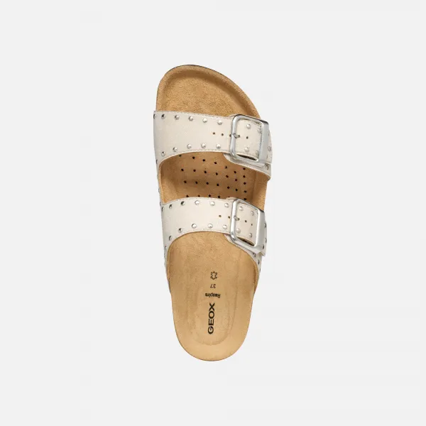 Cream women's slippers Geox Brionia R - Women's