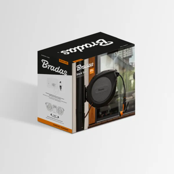 Bradas Automatický navijak s hadicou 1/2", 20m a príslušenstvom BLACK LINE