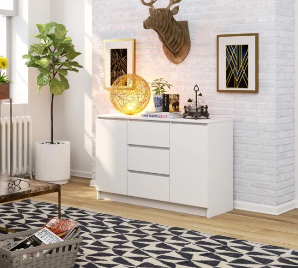 Ak furniture Komoda 120 cm K016 biela