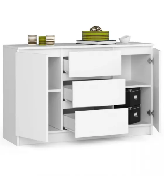 Ak furniture Komoda 120 cm K016 biela
