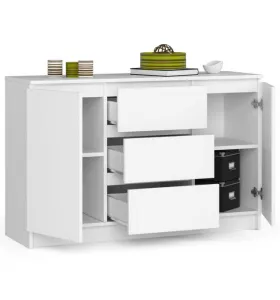 Ak furniture Komoda 120 cm K016 biela