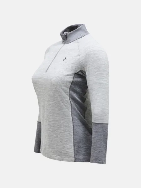 Funkčné tričko dámske Peak Performance Magic Half Zip - med grey melange