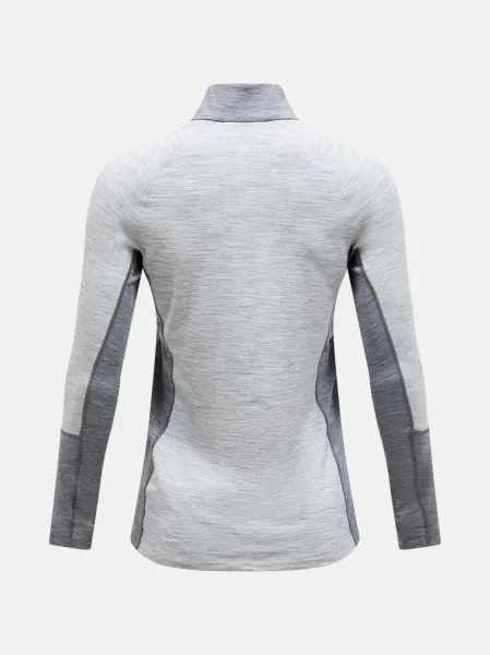 Funkčné tričko dámske Peak Performance Magic Half Zip - med grey melange