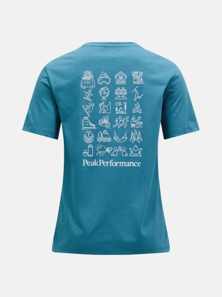 Tričko Peak Performance W Explore Graphic Tee Hydro Fresh