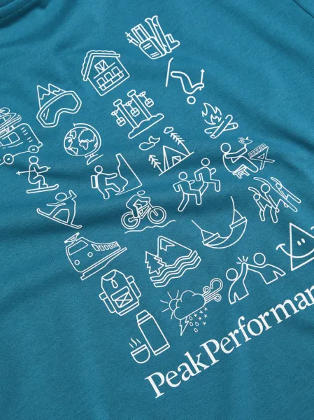 Tričko Peak Performance W Explore Graphic Tee Hydro Fresh