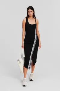 Šaty Karl Lagerfeld Logo Tape Jersey Dress Black