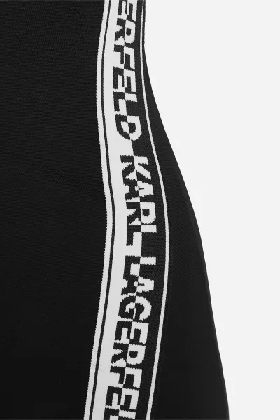 Šaty Karl Lagerfeld Logo Tape Jersey Dress Black