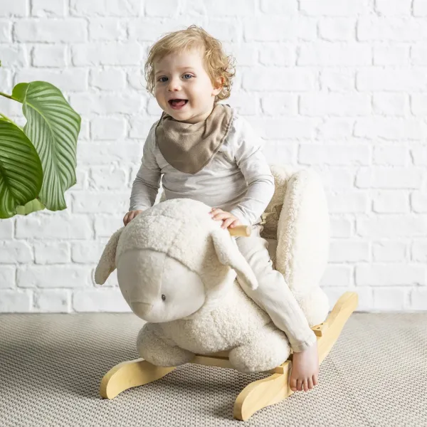 Hojdačka Teddy plyš ovečka ecru 10m+