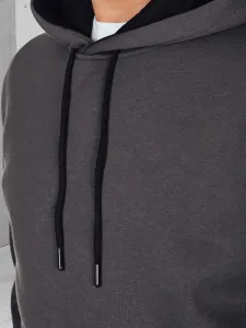 Základná mikina s kapucňou pre pánov- grafitová