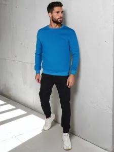 Základná mikina pre pánov modrá