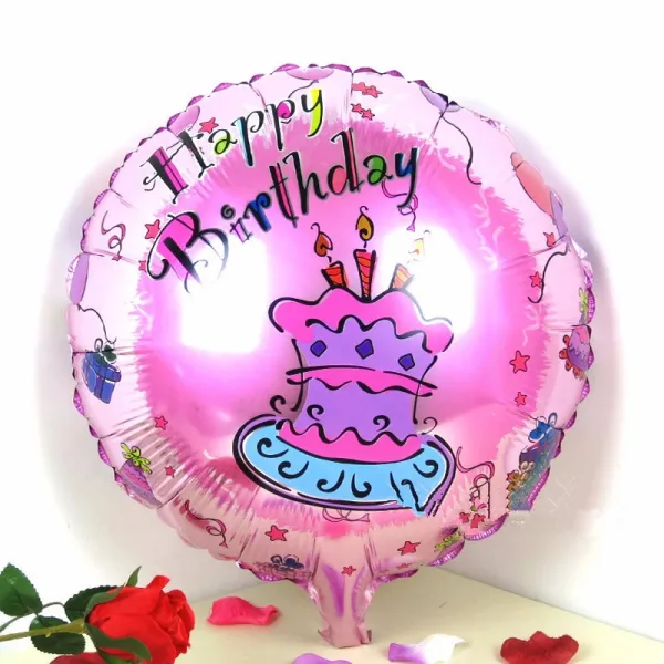 Ružový balón Happy birthday