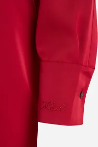 Šaty Karl Lagerfeld Karl Charm Satin Shirt Dress Chili Pepper