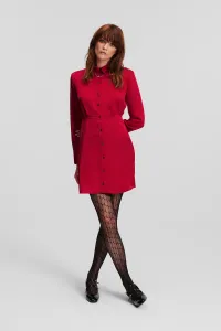 Šaty Karl Lagerfeld Karl Charm Satin Shirt Dress Chili Pepper