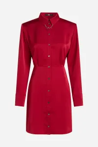 Šaty Karl Lagerfeld Karl Charm Satin Shirt Dress Chili Pepper