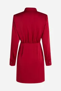 Šaty Karl Lagerfeld Karl Charm Satin Shirt Dress Chili Pepper